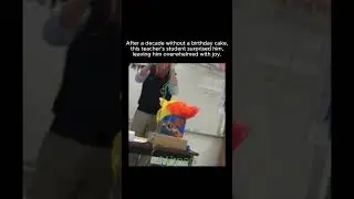 These student's surprised their teacher with a cake on his birthday #kindness #birthday #happiness