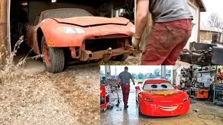 ASMR Taking Care of McQueen's Car That's Very Messy Because It's Been Sleeping for a Long Time