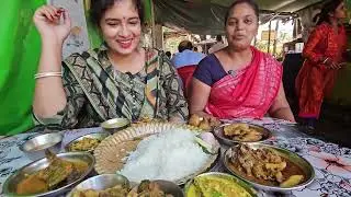 চন্দনা - বন্দনা দুই বোনের হোটেলে জমিয়ে মটন ভাত খেলাম | 170 Rs/ Mutton Thali | Rice | Dal | Lotte