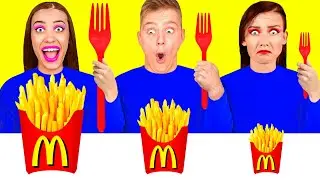 Большая, Средняя и Маленькая еда Челлендж | Безумный Мукбанг с Гигантской и Крошечной Едой от RaPaPa
