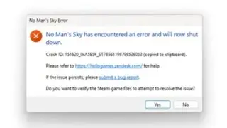 Исправление ошибки No Man's Sky: код: 151620_0xA5E5F_ST76561198798536053