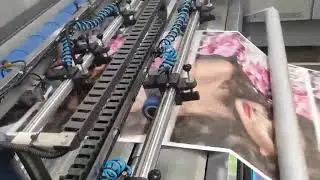GMB GL-1080 water base glue&thermal film two function laminating machine with hot knife at 70m/min.