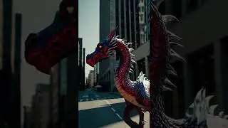 Cyber Dragon Roams the City 🏙️🔥 AI Fantasy Unleashed #UrbanDragon #AIAnimation #CyberFantasy