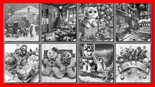 Christmas Collage Special Pictures Zen Color by Number app #coloringbook