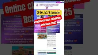 DU SOL 1/3/5 Semester Online Classes Schedule Released #shorts