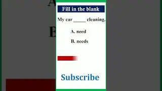 My car ____ cleaning #quizchallenge #fillintheblanks #mpscenglish #upscenglish #shortsviral #mcqs