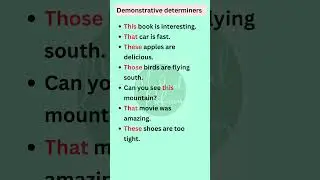 Demonstrative determiners in English | Demonstratives #english #shorts