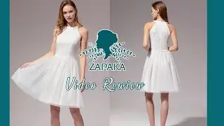 Lace Homecoming Dress White A-line Halter Short Vintage Lace Party Dress | ZAPAKA