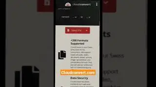 Cloudconvert।। Converter।। Convert File In Second #shorts #techshorts #mobilevideo