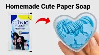  homemade cute paper soap 🧼 in home #soap #papersoap #diy 
