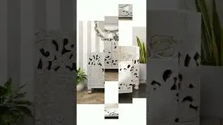Solid Wood Accent Cabinet Furniture with carved floral patterns on the doors SKU: W005204579