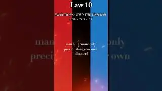 10/48 | Law 10 : INFECTION: AVOID THE UNHAPPY AND UNLUCKY | #psychology #facts #power