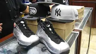 Nike Total Air Foamposite Max - Metallic Silver, Black & Photo Blue - at Street Gear, Hempstead NY