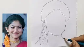 south actress sai pallavi drawing / easy sai pallavi outline sketch