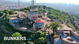 Vista a&eacute;rea de los b&uacute;nquers del Carmel (Bunkers Tur&oacute; de la Rovira)