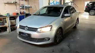 Volkswagen Polo, 2013 года - установили bi-led модули Aozoom A13 и сделали полировку
