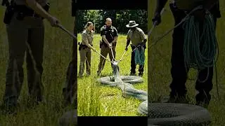 Catching a Giant Python that Strayed into the Farm