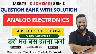 ANALOG ELECTRONICS Question Bank | ATE | MSBTE | K Scheme | Toshib Tutorials
