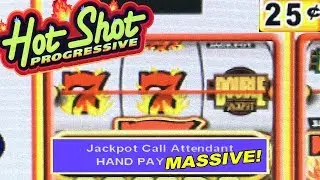 $50 A SPIN! ★ HIGH LIMIT HOT SHOT PROGRESSIVE ★ JACKPOT HANDPAY ★ BLAZING 7s