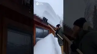 Roof Snow Dump: Man vs. Avalanche #misinfostation #fail