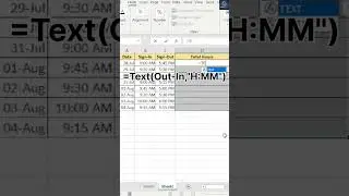 💯How To Calculate Total Hours in Attendance sheet😱#shortsvideo #trendingshorts #tipsandtricks #excel