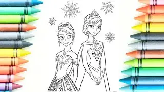 How to draw Frozen coloring pages ||elsa coloring pages ||easy coloring of elsa and anna