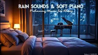 #Peaceful Evening Rain & Soft Piano  Relaxing Sleep Music in a Cozy Bedroom