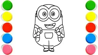 How to Draw Mega Minion Dave Drawing for kids, Painting & Coloring for Toddlers, Let's Draw Together