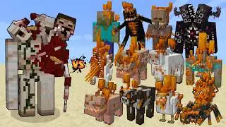 Infected Iron Golem vs Infected Mobs in Minecraft Mob Battle