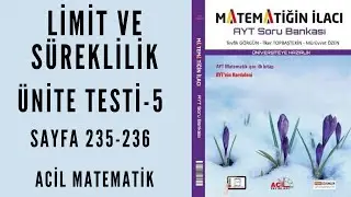 MATEMATİĞİN İLACI AYT SORU BANKASI (Limit ve Süreklilik Ünite Testi-5)