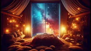 Deep Sleep in a Cosmic Bedroom 🌌 Relaxing Music & Galaxy View for Sleep, Insomnia (4K)