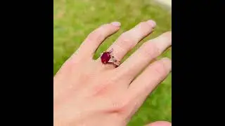 Hexagon Ruby Ring Set For Women #jewelry #gemstone #handmade #ruby  #handmade