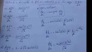 (EFOMM 2019) Derivada da função f(x) = 1 + cos(2.x^0,5)