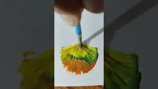 💚&hearts;️💛 Relaxing one stroke painting 💛&hearts;️💚#art #shortvideo #painting #viral #shorts