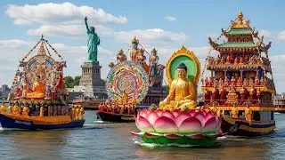 Buddhist Parade River N.Y.C 2026: Massive Floating Buddha Procession Shocks N.Y.C | FULL EVENT