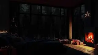 The sound of rain surrounding a peaceful cabin hidden among the trees