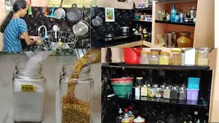 My simple and small kitchen tour | Non modular kitchen | New glass containers organisation 