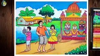 Rath Yatra Special Drawing Easy | Happy Rath Yatra Drawing | Lord Jagannath Drawing | Rath Drawing