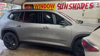 Window Tint on a 2024 GMC Acadia 15% on the front and 35% on the whole front windshield ￼