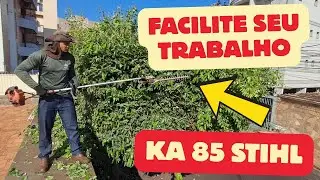 STIHL KA 85, COM IMPLEMENTO ESQUELETADEIRA( HL 145), FACILITA A VIDA DOS JARDINEIROS