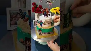minecraft theme cake💚✌️ #minecraft #shortvideo #cake #baking