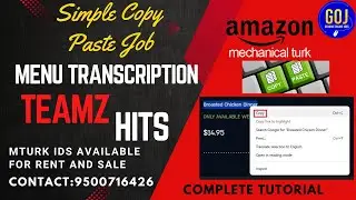 Copy Paste Work (Tamil) | TeamZ Menu Transcription | #mturk  tutorials #amazon #makemoneyonline