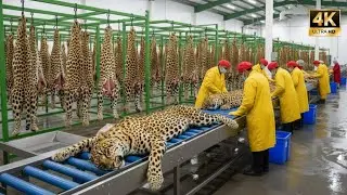 Inside the Leopard Leather Factory&ndash;Million-Dollar Products Are Made from Leopard Skin (Full Process)