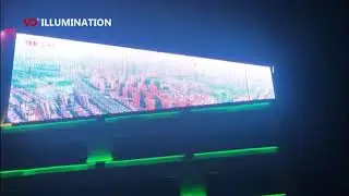 Street Office Building LED Media Display Advertising Installation by LED Steel Rope Dot Light