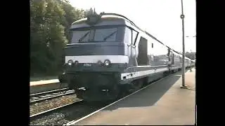 SNCF French Railways-Vintage BB 67000 Class Diesel Locomotive Hauled Trains at Granville