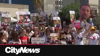 Israeli families hold emergency protest after Gaza militants release videos of hostages