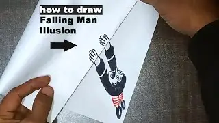 Falling Man illusion drawing - how to draw