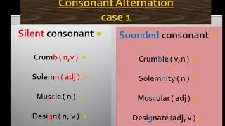 Grade 6 Phonics  Consonant Alternation