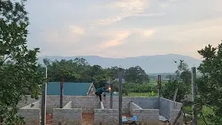 welding iron pillars connecting pig pen columns