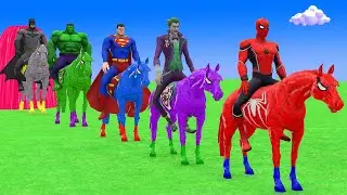 Long Slide Game With HORSE Elephant Gorilla Hippopotamus Tiger - 3d Animal Game - Funny 3d Animals